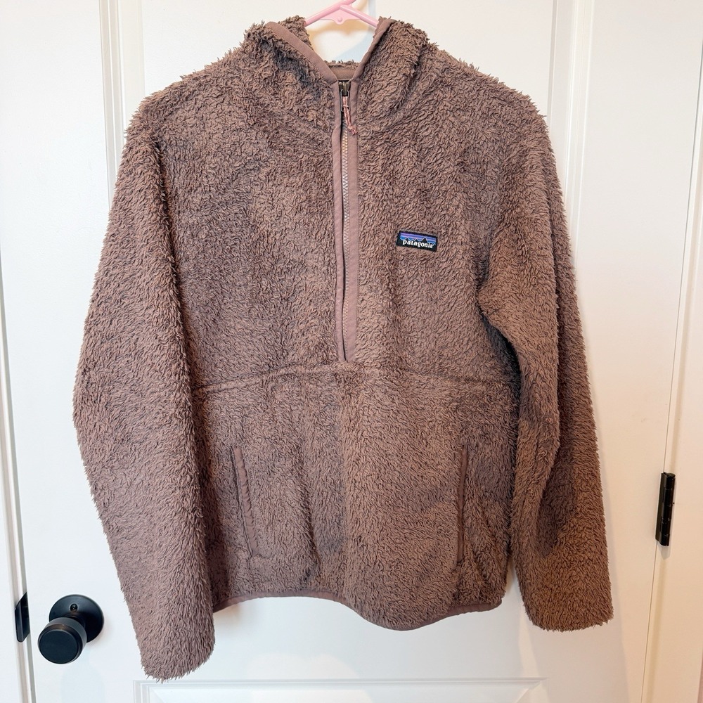 Patagonia Womens Los Gatos 1/4 Zip Up Hoodie Medium Granola Outdoors Brown